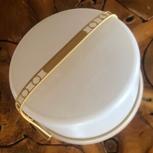 Vintage Tupperware Cake Holder Storage Transporter Harvest Gold 3 Pieces